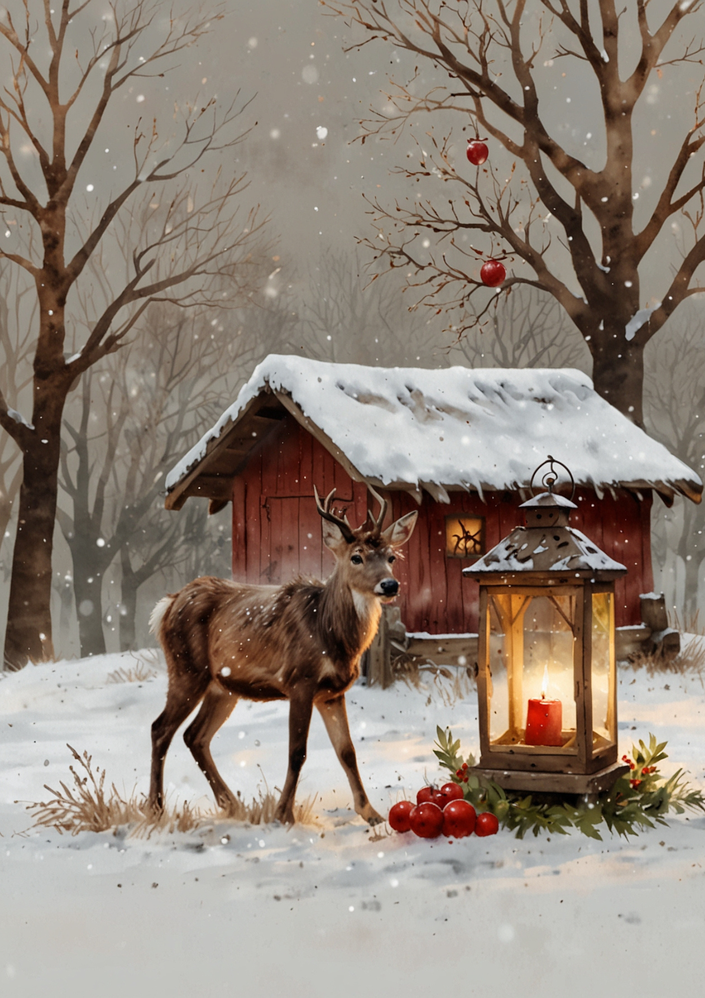 Sticker Sheet / Greeting Card – Reindeer Background For Journaling Full Cat. No. 5346