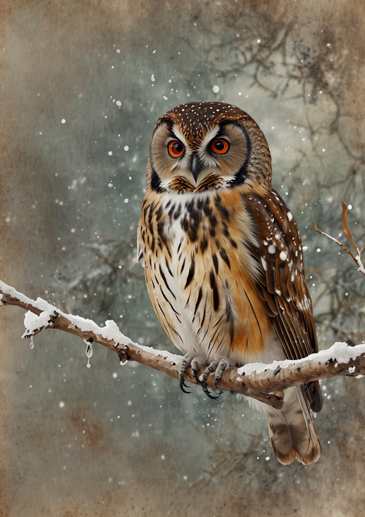 Sticker Sheet / Greeting Card – Eagle Owl Background For Journaling Full Cat. No. 5351