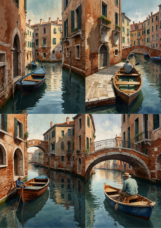 Sticker Sheet / Greeting Card – Venice Collage Cat. No. 5358