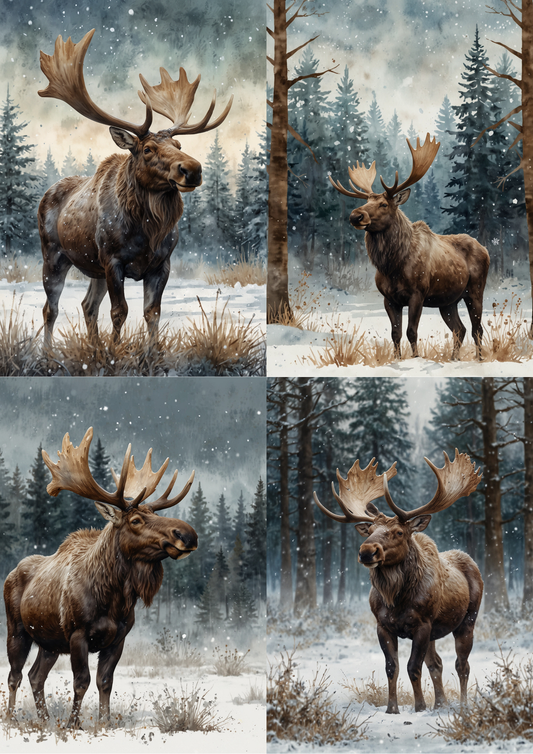 Sticker Sheet / Greeting Card – Reindeer Collage Cat. No. 5360