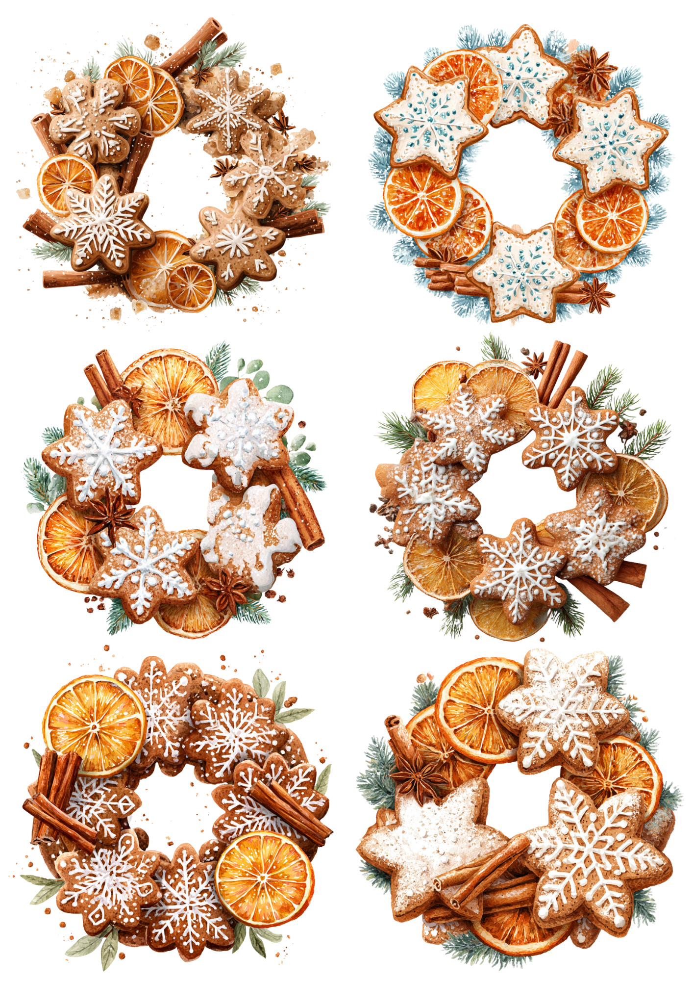 Sticker Sheet / Greeting Card – Christmas Cookies Collage Cat. No. 5371