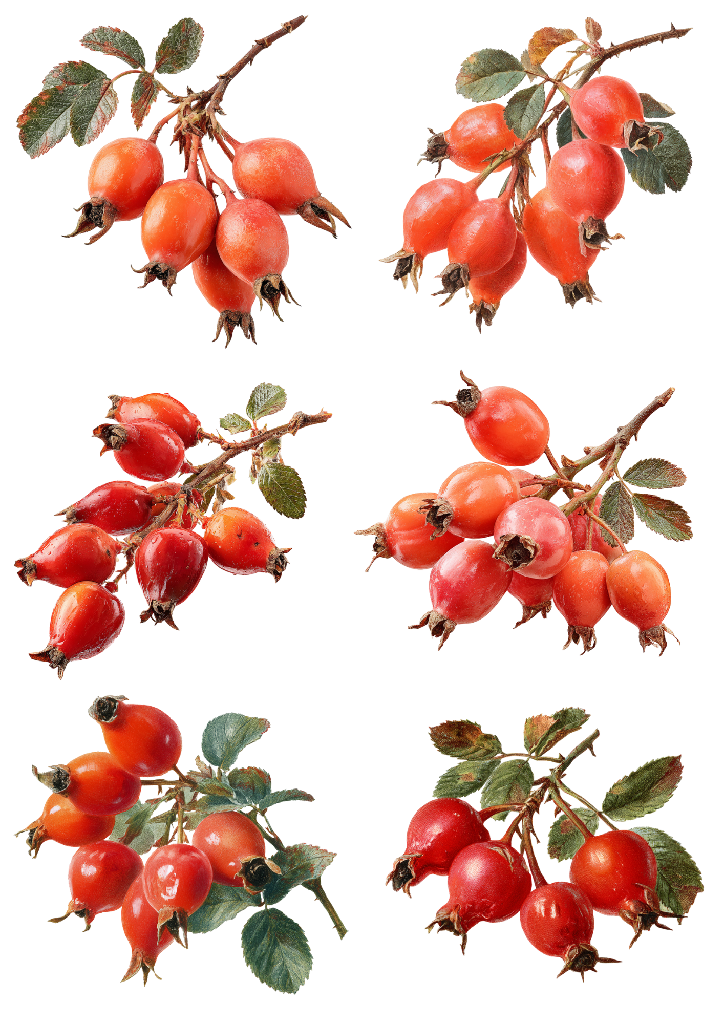 Sticker Sheet / Greeting Card – Wild Rose Fruit Collage Cat. No. 5380