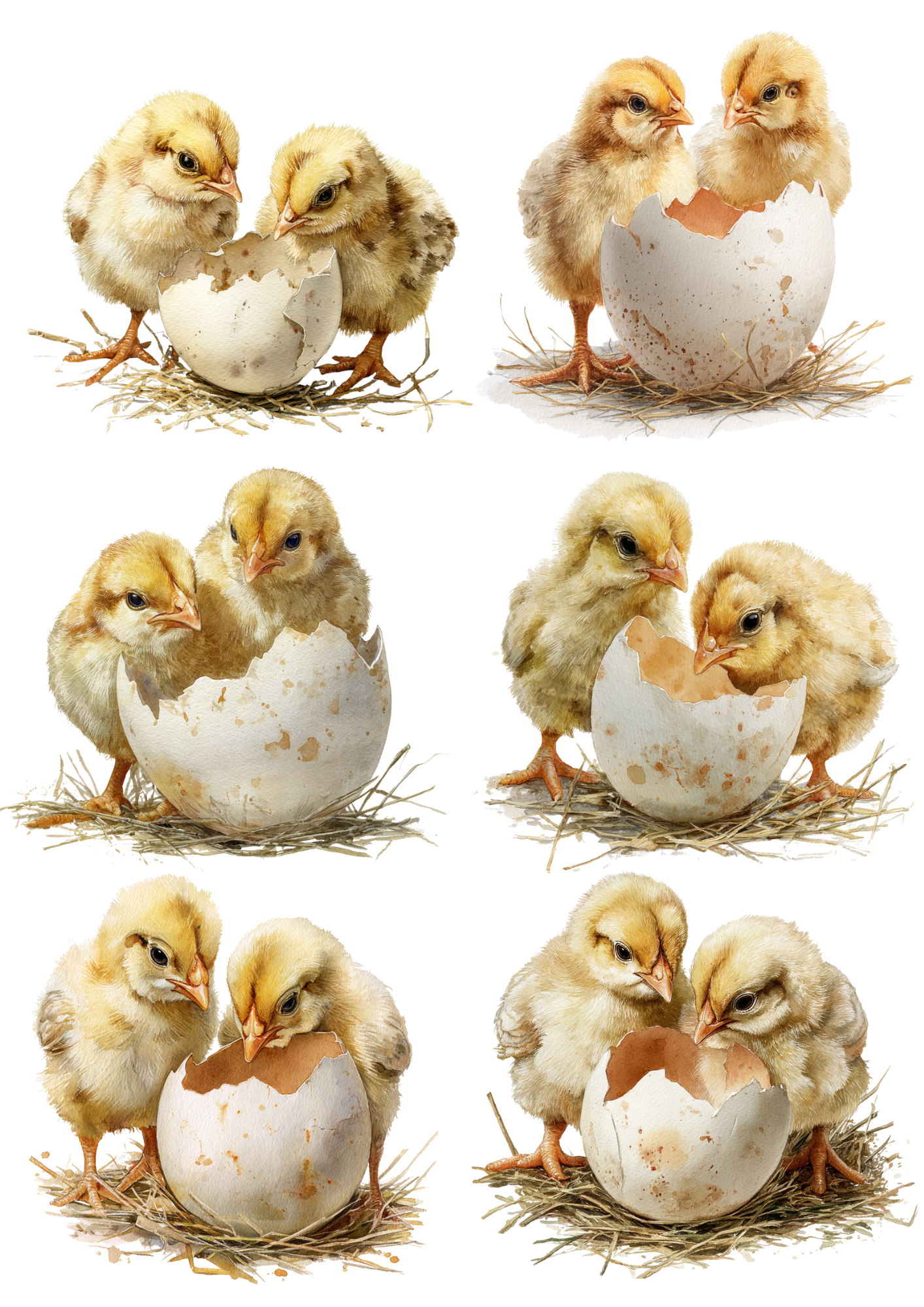 Sticker Sheet / Greeting Card – Chickens Collage Cat. No. 5387