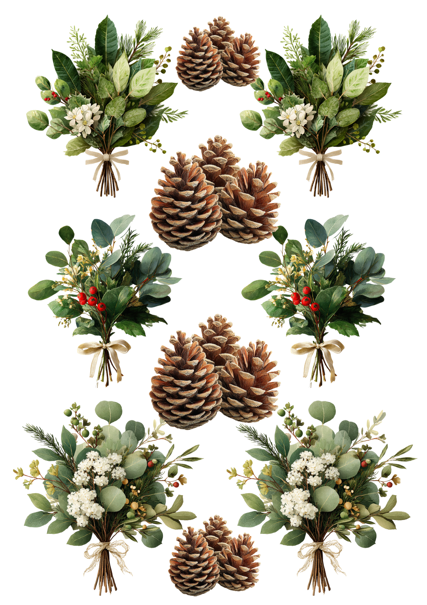 Sticker Sheet / Greeting Card – Christmas Greenery Collage Cat. No. 5388
