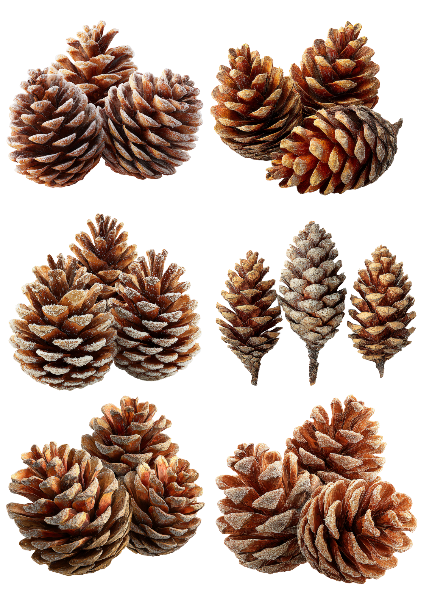 Sticker Sheet / Greeting Card – Pine Cones Collage Cat. No. 5400