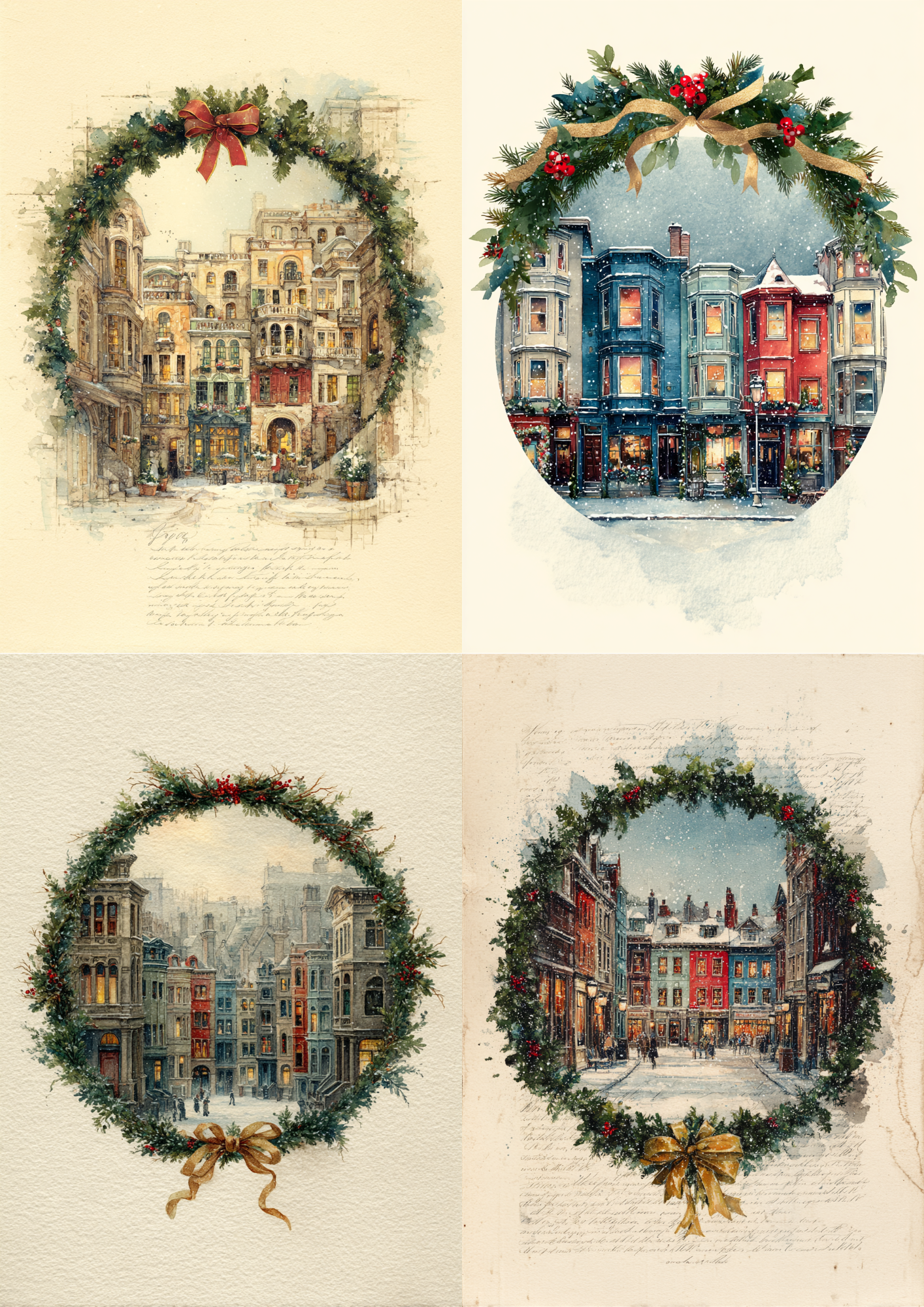 Sticker Sheet / Greeting Card – Christmas City Collage Cat. No. 5414