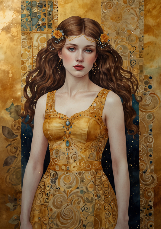 Sticker Sheet / Greeting Card – Woman in the Style of Gustav Klimt Full Cat. No. 5415