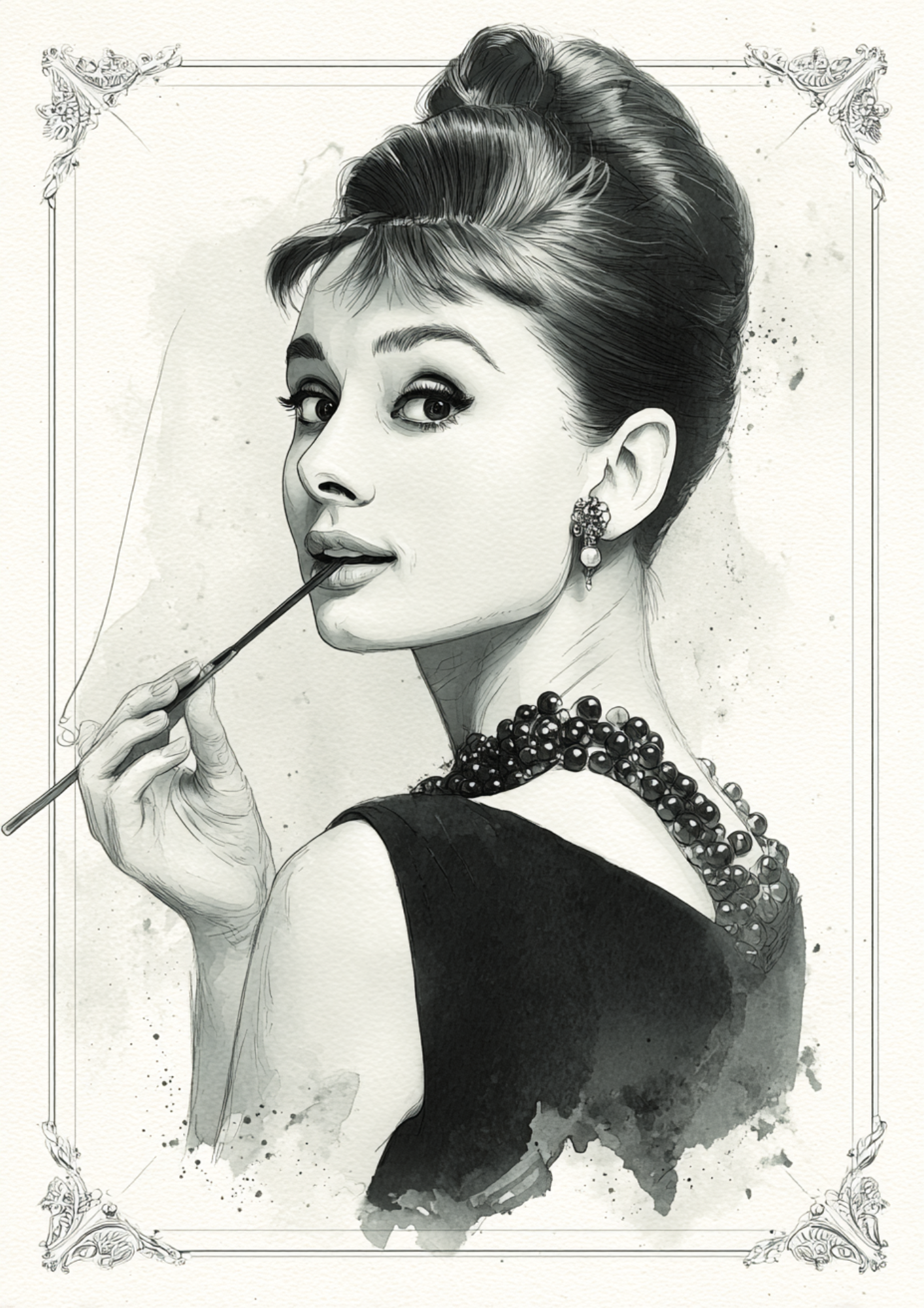 Sticker Sheet / Greeting Card – Audrey Hepburn Full Cat. No. 5420