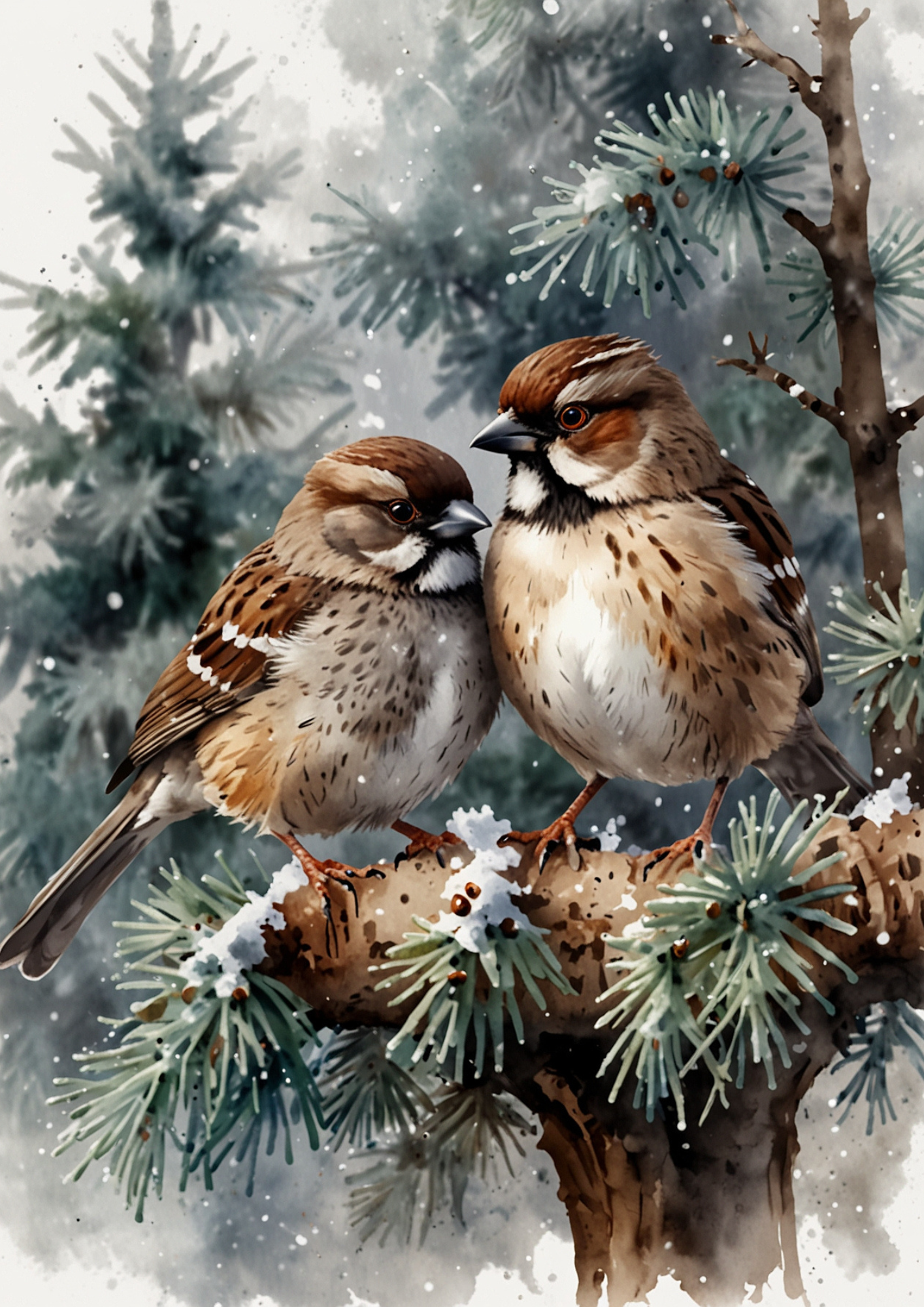 Sticker Sheet / Greeting Card – Sparrows Full Cat. No. 5443