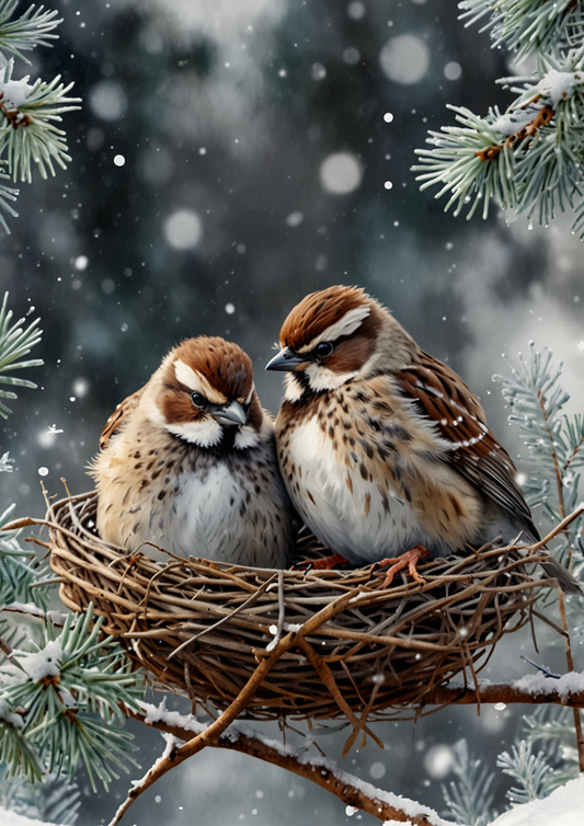 Sticker Sheet / Greeting Card – Sparrows Full Cat. No. 5444