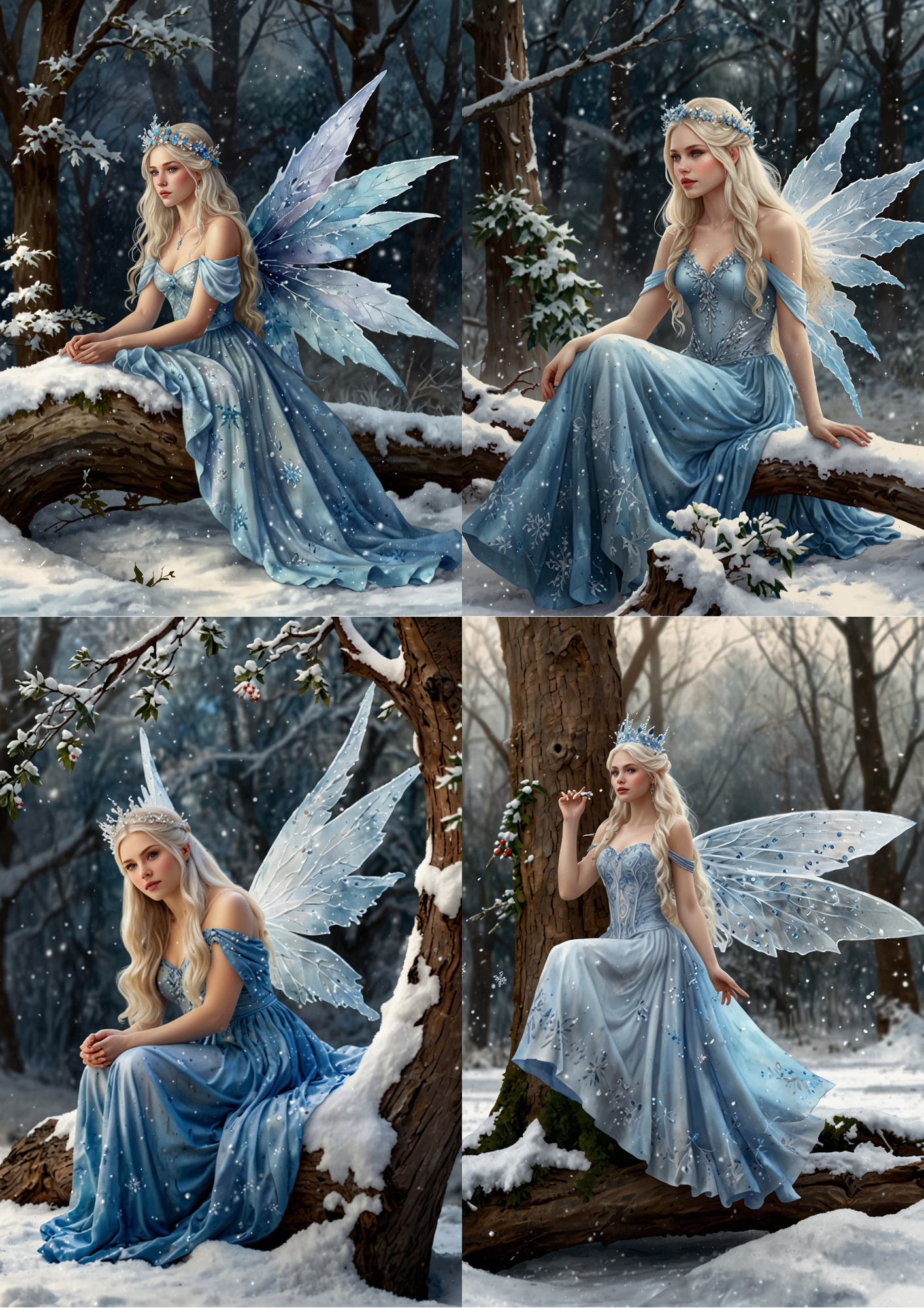 Sticker Sheet / Greeting Card – Winter Forest Fairy Collage Cat. No. 5453