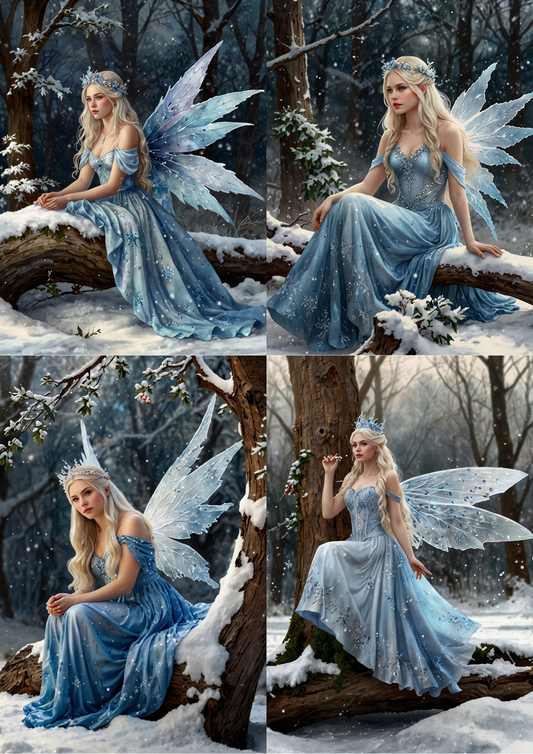 Sticker Sheet / Greeting Card – Winter Forest Fairy Collage Cat. No. 5453