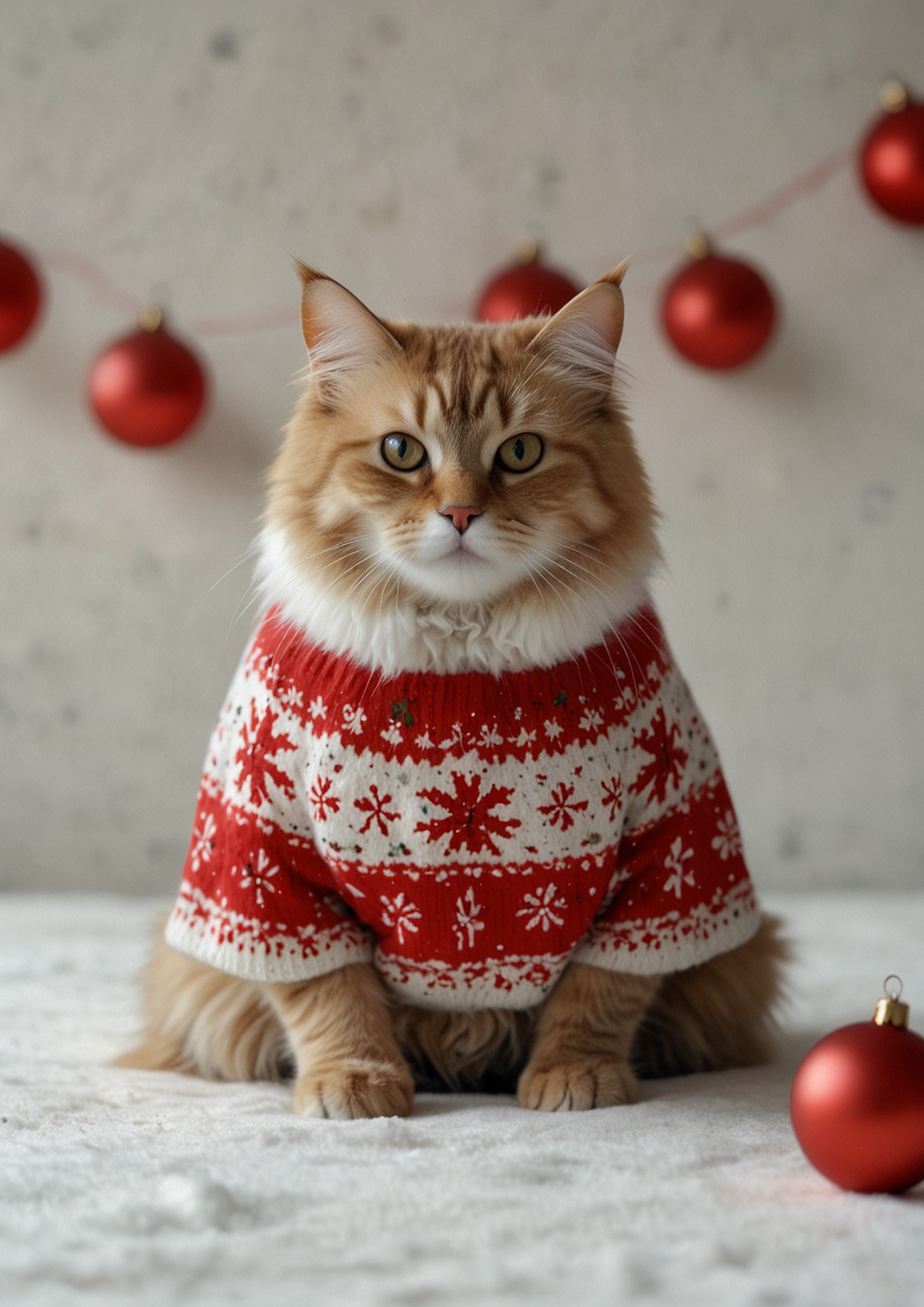 Sticker Sheet / Greeting Card – Christmas Cat In Sweater Full Cat. No. 5461