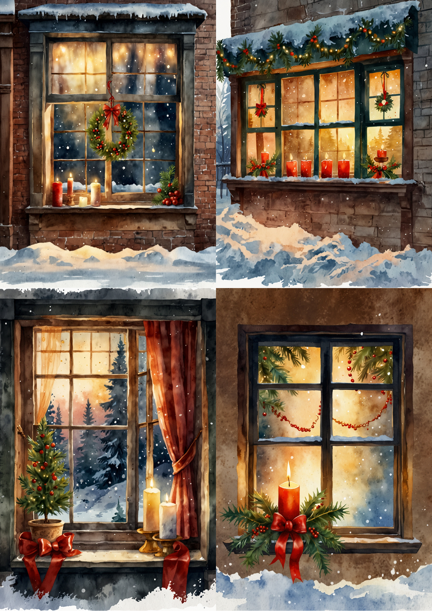 Sticker Sheet / Greeting Card – Christmas Window Collage Cat. No. 5471