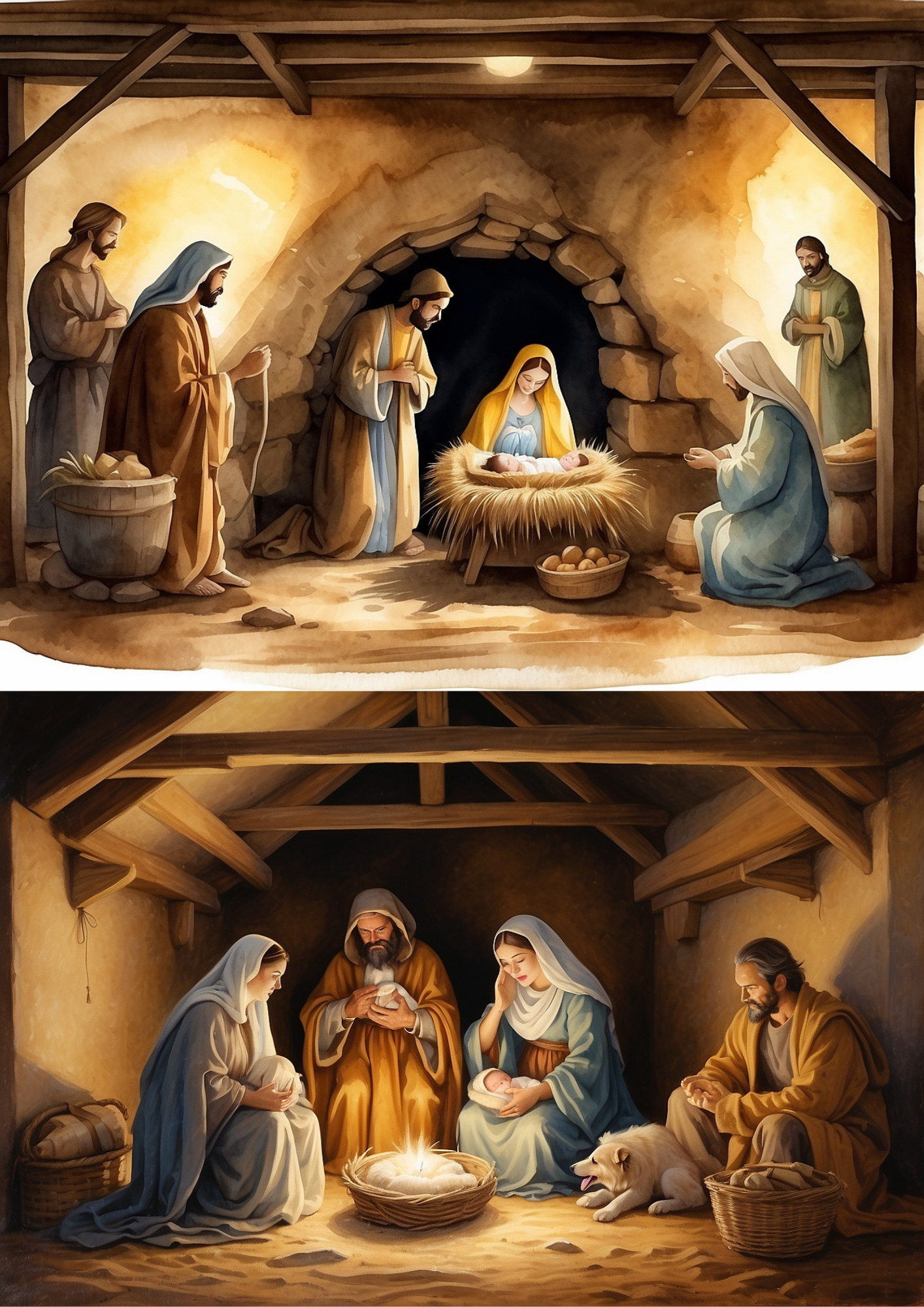Sticker Sheet / Greeting Card – Christmas Nativity Scene Collage Cat. No. 5473