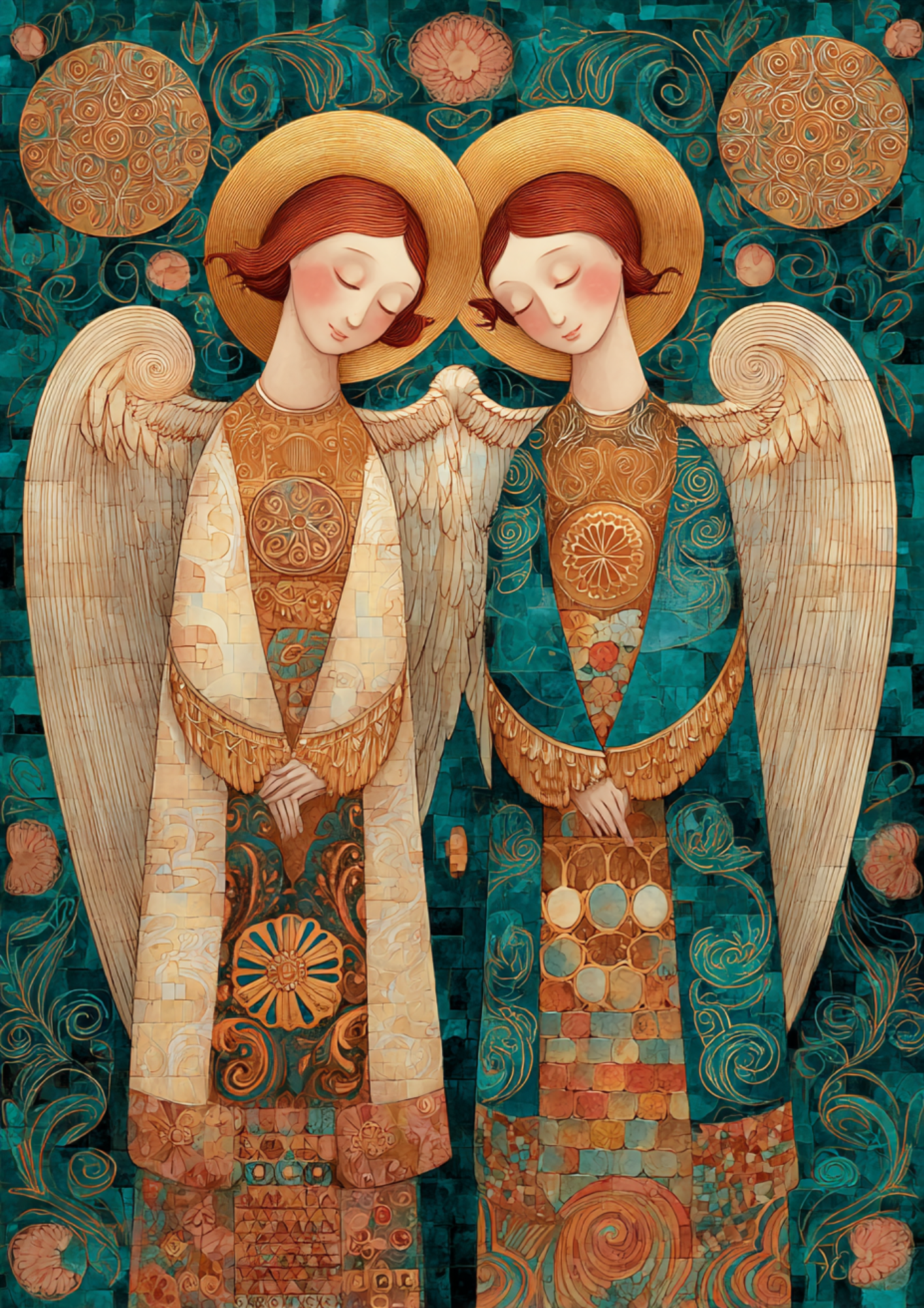 Sticker Sheet / Greeting Card – Angels in the Style of Gustav Klimt Full Cat. No. 5476