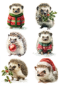 Sticker Sheet / Greeting Card – Hedgehog Christmas Collage Cat. No. 5481