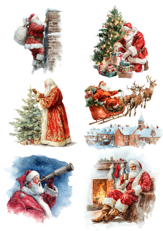 Sticker Sheet / Greeting Card – Santa Claus Collage Cat. No. 5485