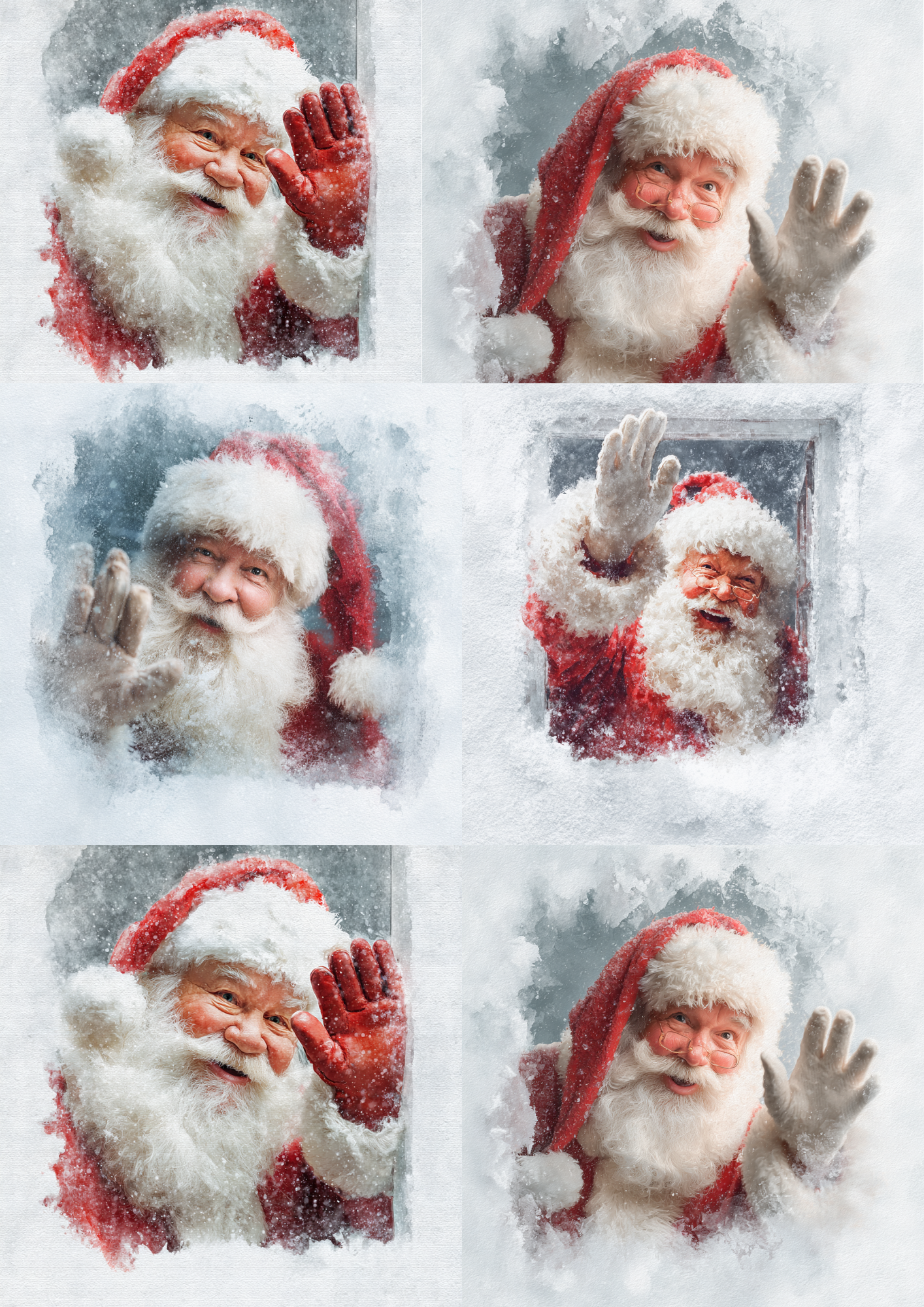 Sticker Sheet / Greeting Card – Santa Claus Collage Cat. No. 5487