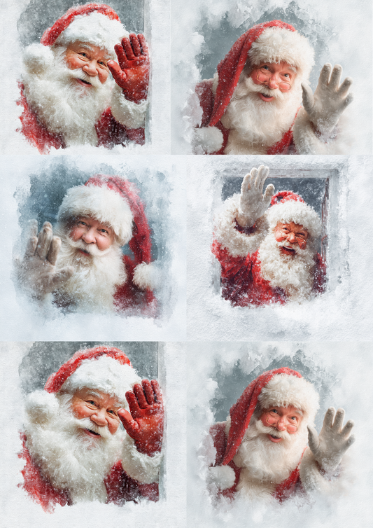 Sticker Sheet / Greeting Card – Santa Claus Collage Cat. No. 5487