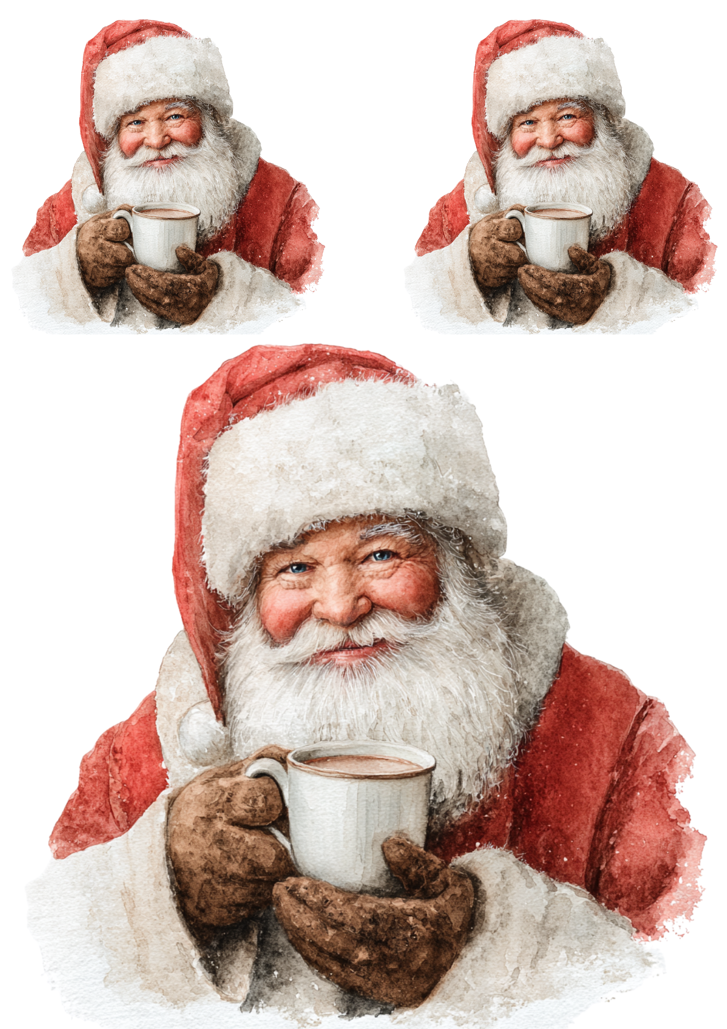 Sticker Sheet / Greeting Card – Santa Claus Collage Cat. No. 5488