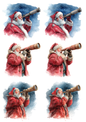 Sticker Sheet / Greeting Card – Santa Claus Collage Cat. No. 5490