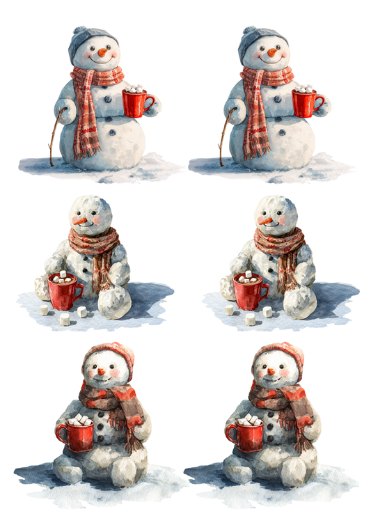 Sticker Sheet / Greeting Card – Snowman Collage Cat. No. 5494