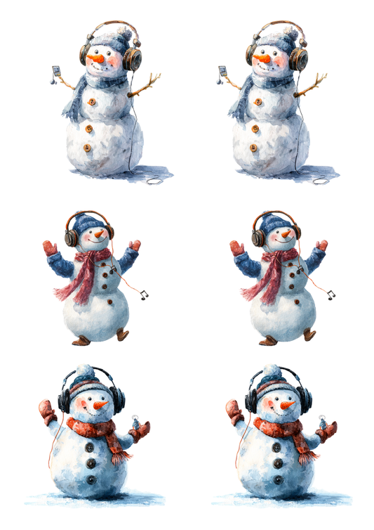 Sticker Sheet / Greeting Card – Snowman Collage Cat. No. 5496