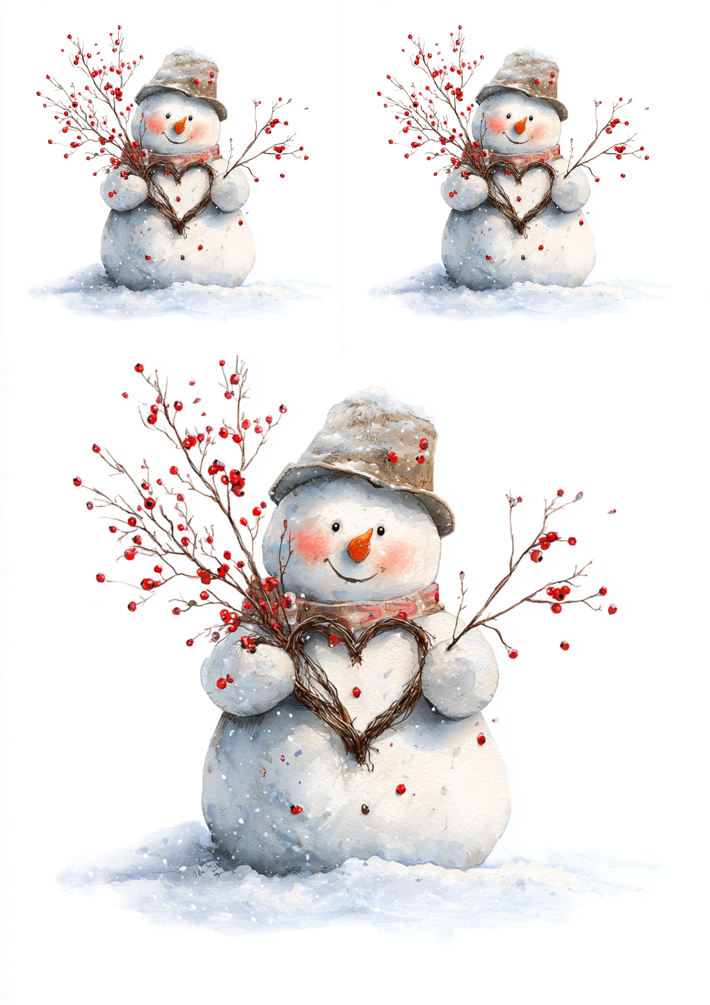 Sticker Sheet / Greeting Card – Snowman Collage Cat. No. 5497