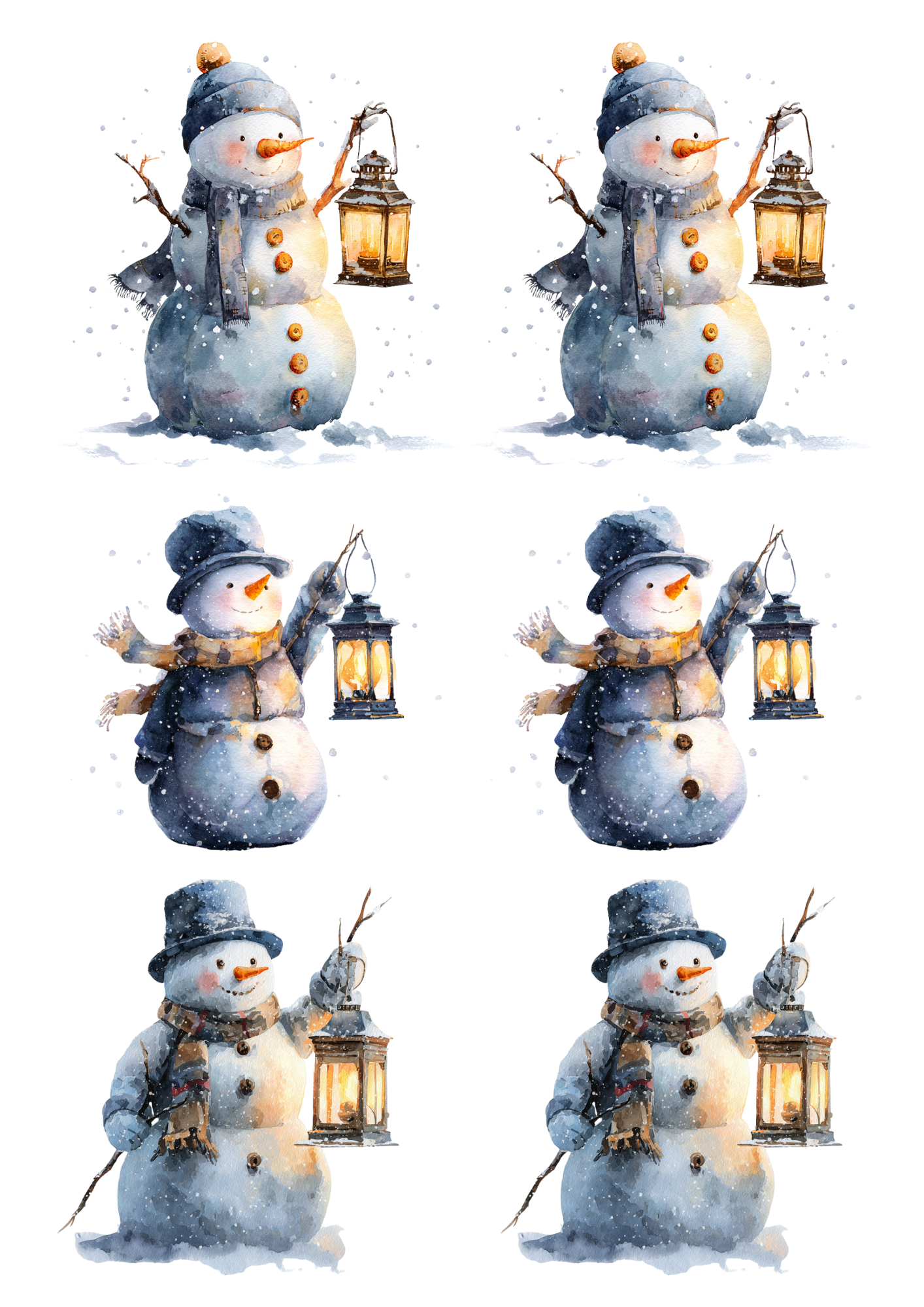 Sticker Sheet / Greeting Card – Snowman Collage Cat. No. 5498
