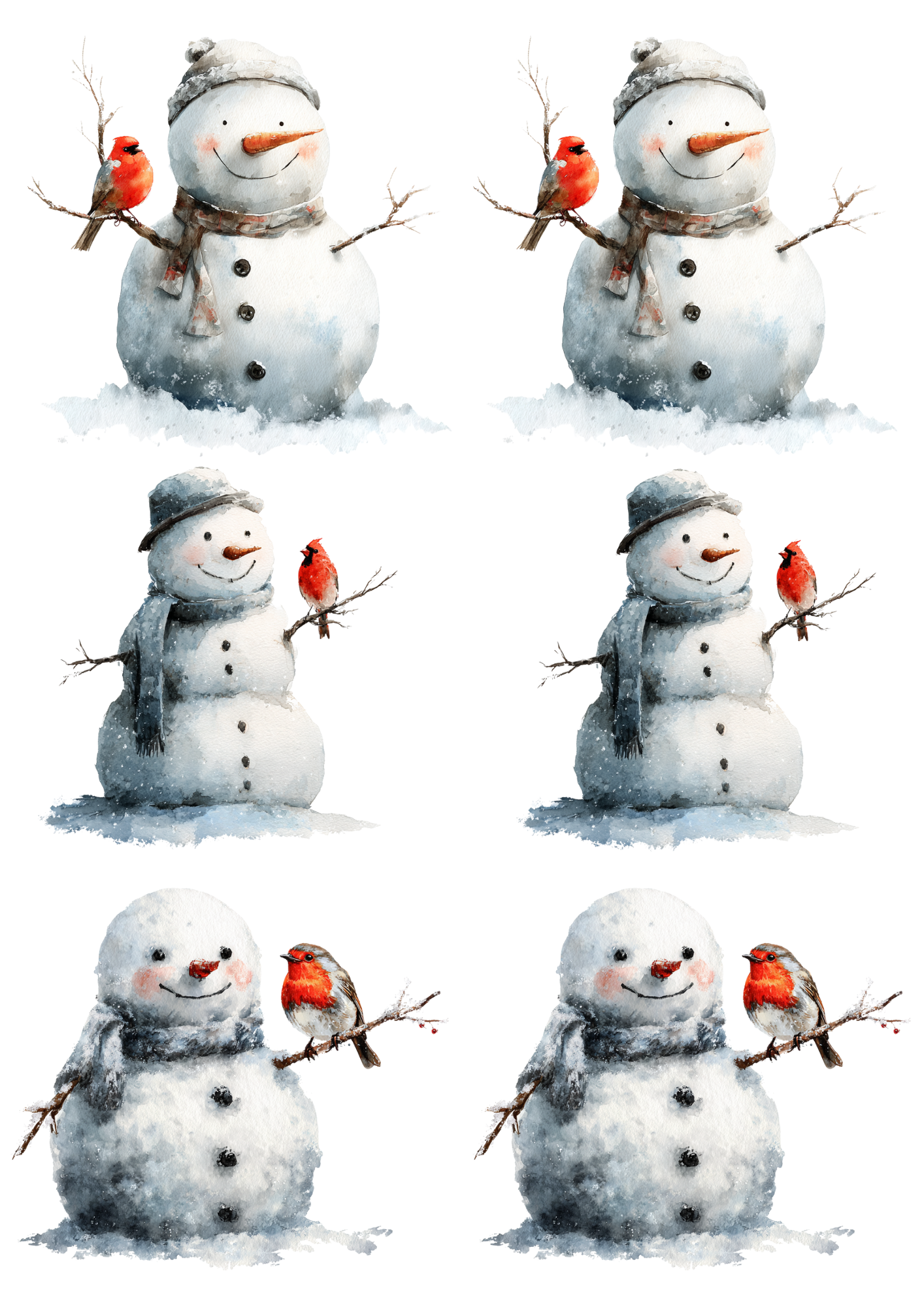 Sticker Sheet / Greeting Card – Snowman Collage Cat. No. 5499