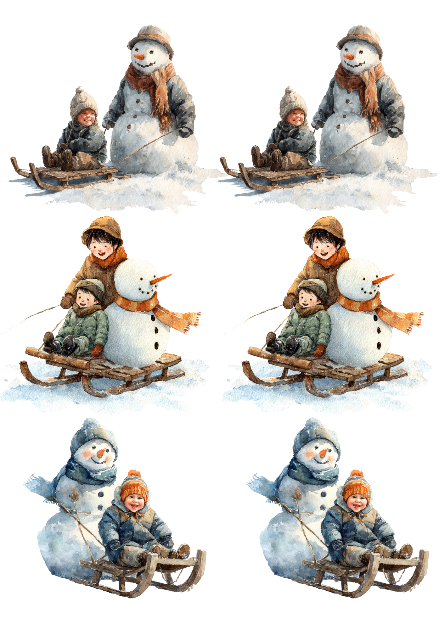 Sticker Sheet / Greeting Card – Snowman Collage Cat. No. 5501