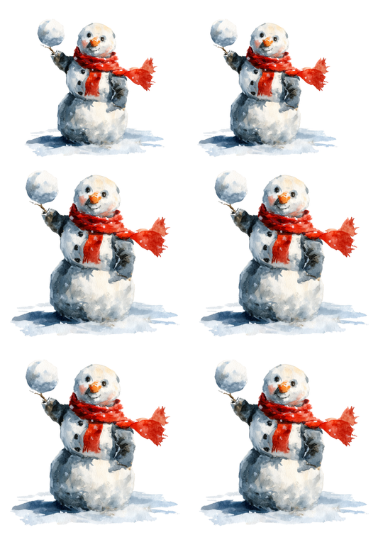 Sticker Sheet / Greeting Card – Snowman Collage Cat. No. 5502