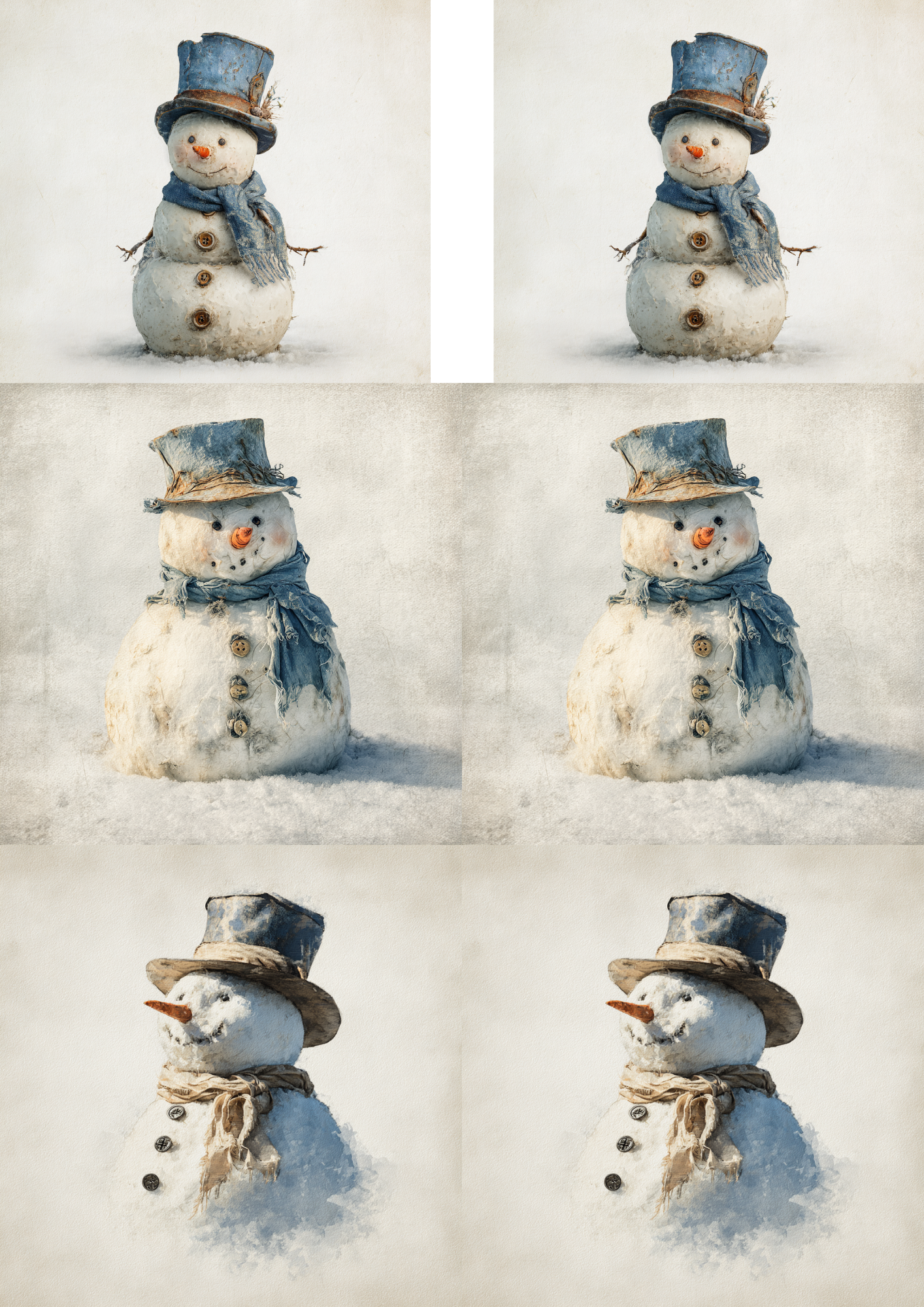 Sticker Sheet / Greeting Card – Snowman Collage Cat. No. 5505