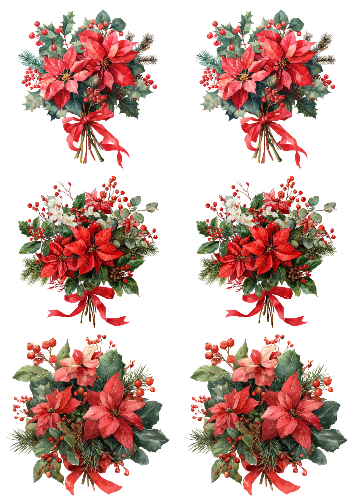 Sticker Sheet / Greeting Card – Christmas Decorations Collage Cat. No. 5510