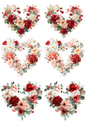Sticker Sheet / Greeting Card – Heart With Flowers Collage Cat. No. 5512