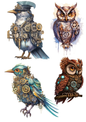 Sticker Sheet / Greeting Card – Birds Steampunk Collage Cat. No. 5517