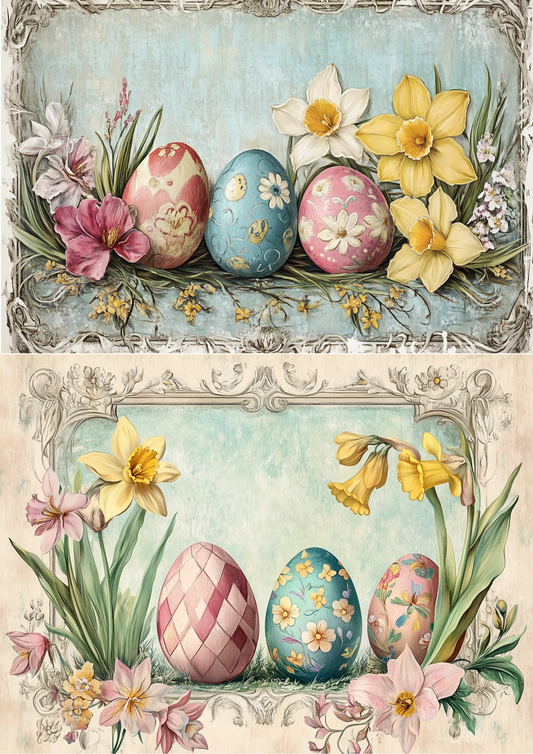 Sticker Sheet / Greeting Card – Easter Eggs Collage Cat. No. 5524