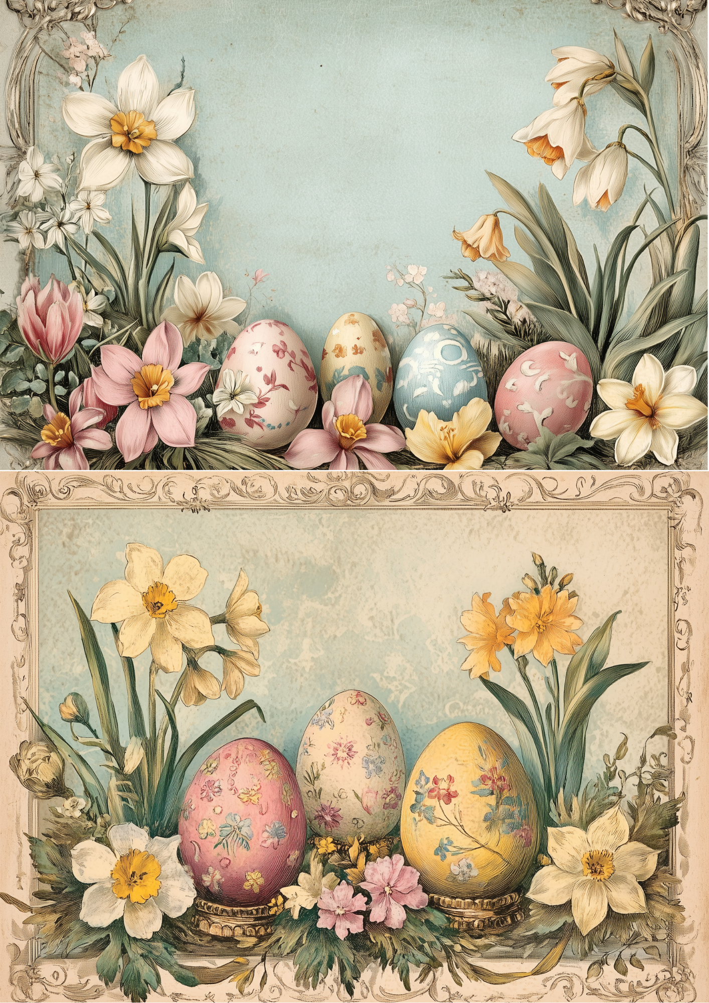 Sticker Sheet / Greeting Card – Easter Eggs Collage Cat. No. 5525