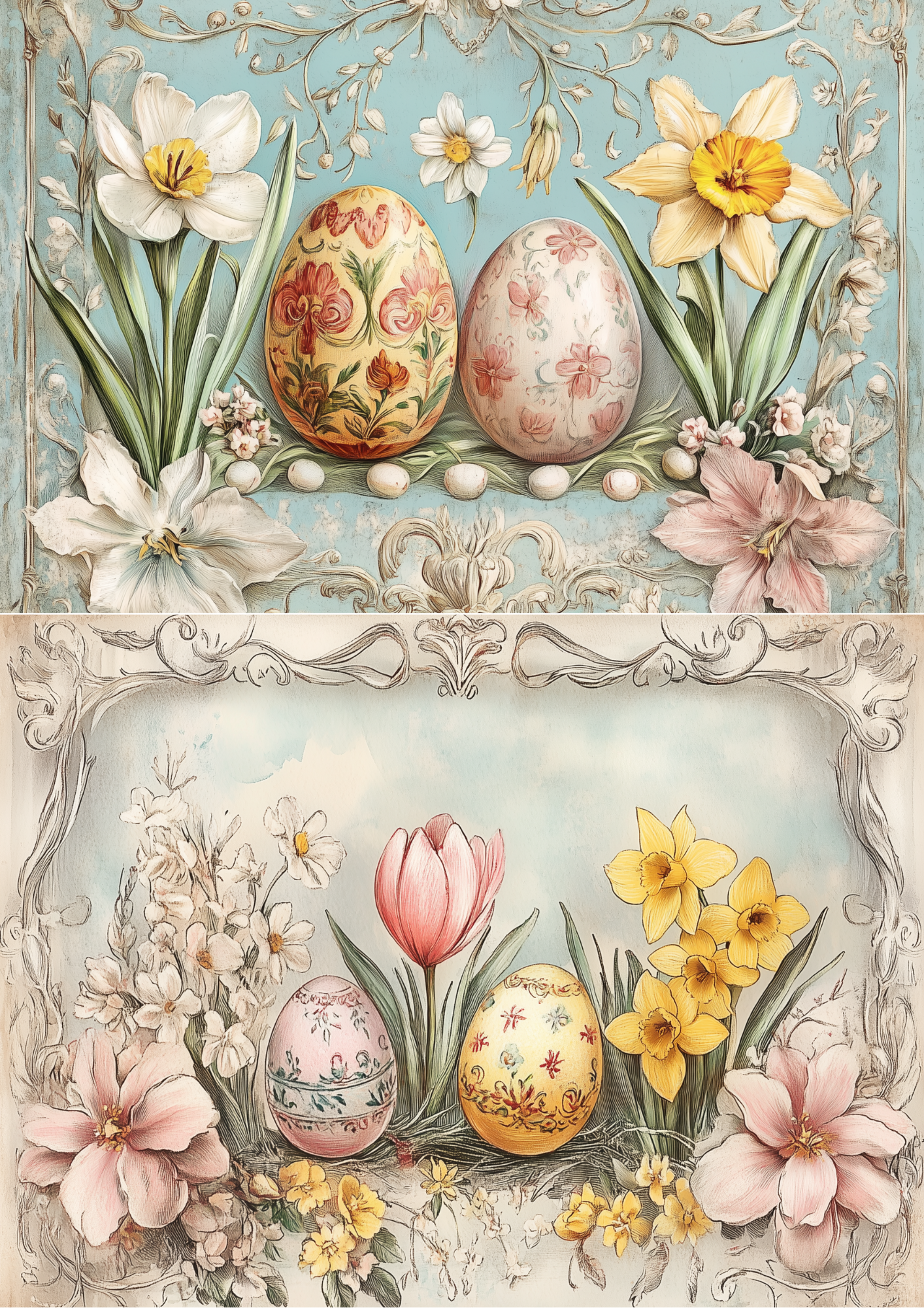 Sticker Sheet / Greeting Card – Easter Eggs Collage Cat. No. 5526