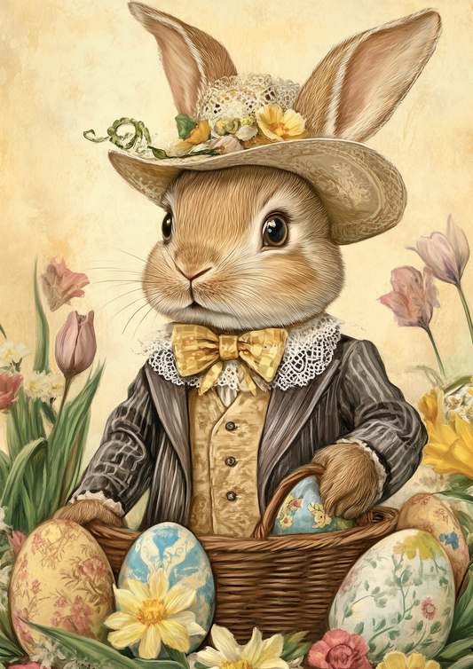 Sticker Sheet / Greeting Card – Easter Bunny and Eggs Full Cat. No. 5529