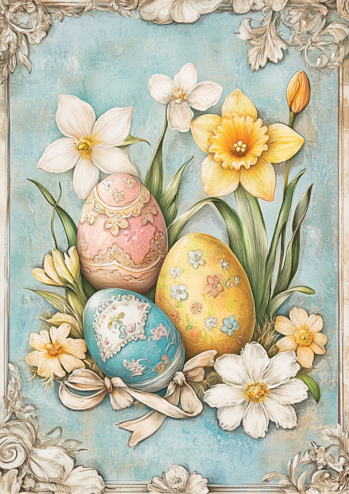 Sticker Sheet / Greeting Card – Easter Eggs Full Cat. No. 5541