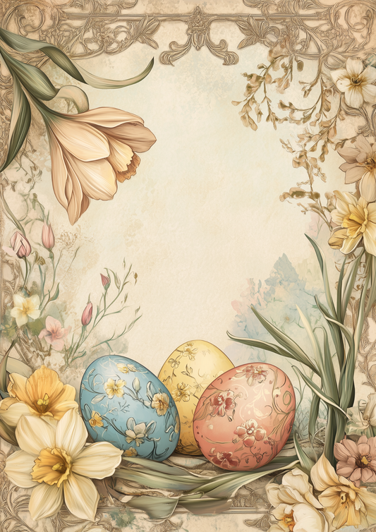 Sticker Sheet / Greeting Card – Easter Eggs Full Cat. No. 5542