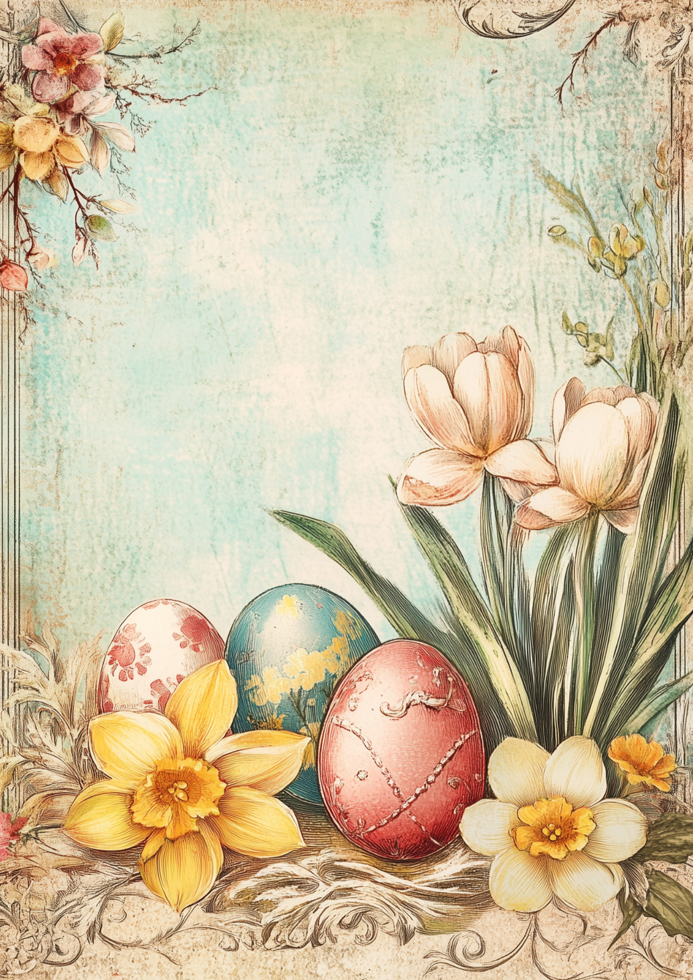 Sticker Sheet / Greeting Card – Easter Eggs Full Cat. No. 5546