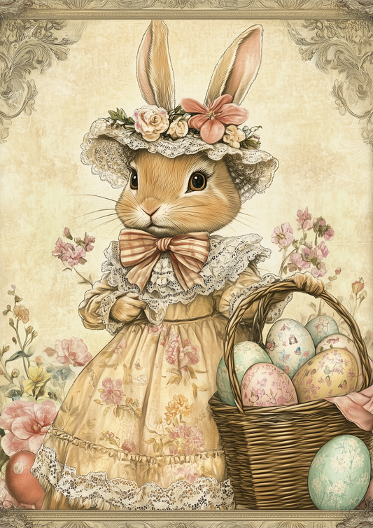 Sticker Sheet / Greeting Card – Easter Bunny and Eggs Full Cat. No. 5547