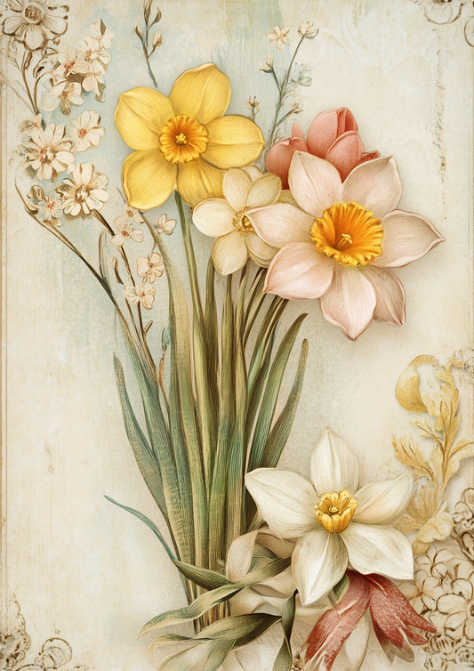 Sticker Sheet / Greeting Card – Daffodils Full Cat. No. 5550