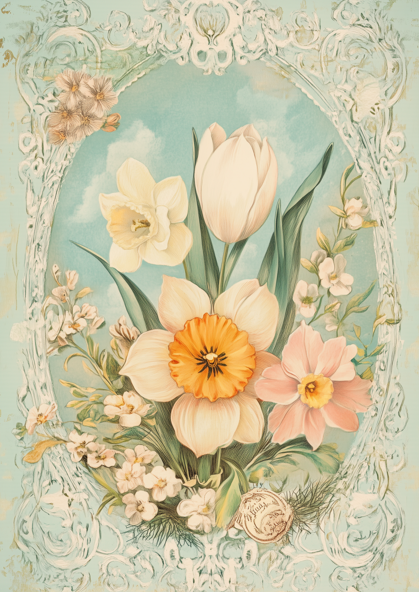 Sticker Sheet / Greeting Card – Daffodils Full Cat. No. 5551