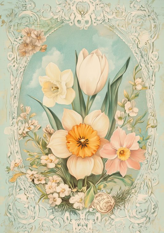 Sticker Sheet / Greeting Card – Daffodils Full Cat. No. 5551