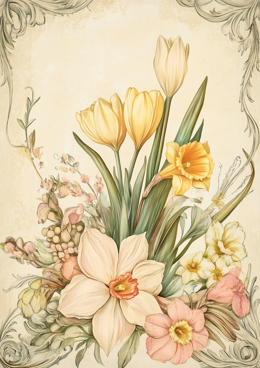 Sticker Sheet / Greeting Card – Daffodils Full Cat. No. 5552