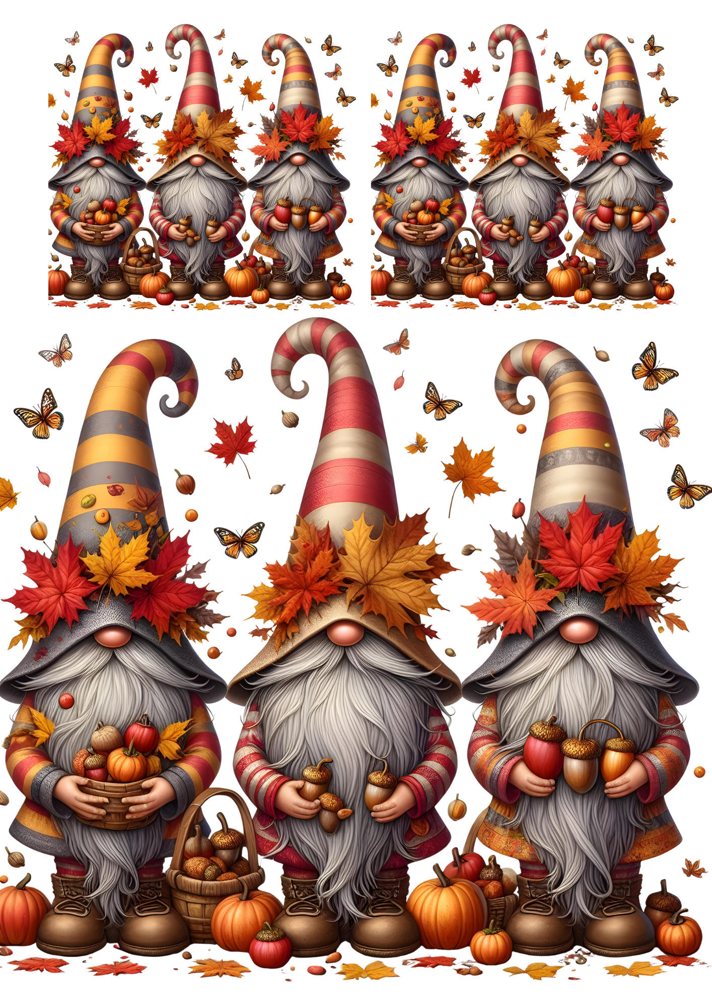 Sticker Sheet / Greeting Card – Autumn Sprites Collage Cat. No. 5567